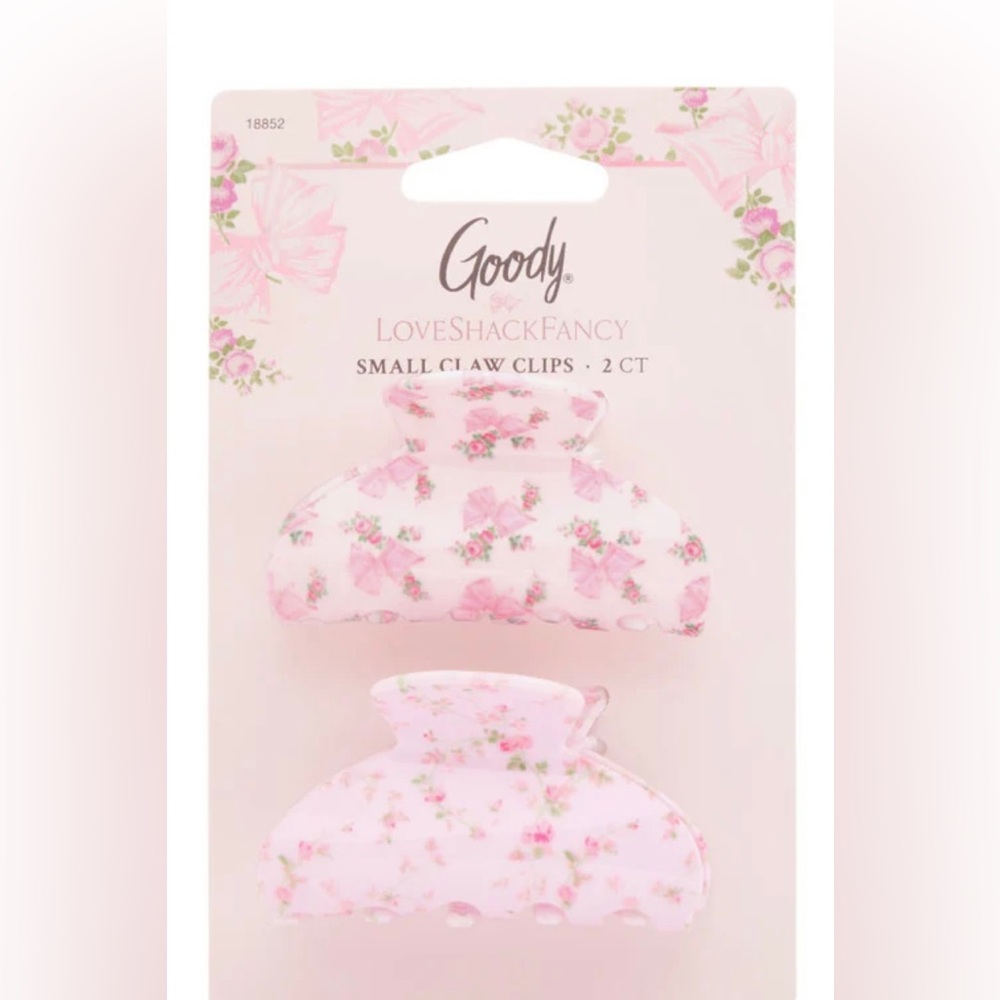 Nwt LoveShackFancy X Goody Pink Small Claw Set